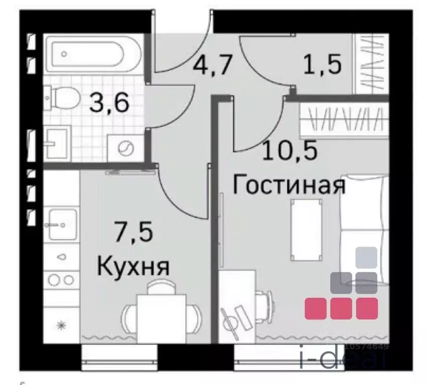 1-к кв. Московская область, Апрелевка Наро-Фоминский городской округ, ... - Фото 0