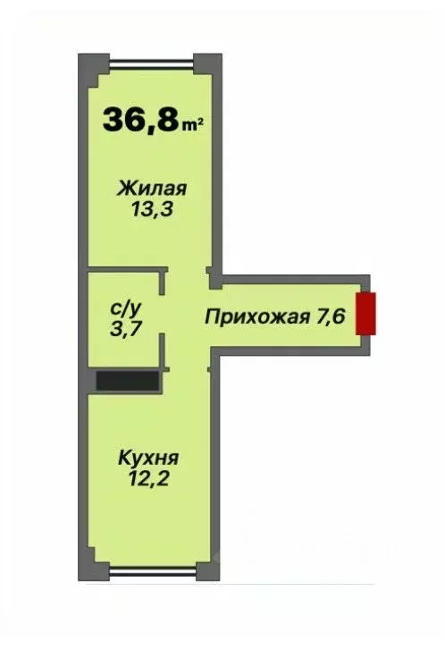 1-к кв. Адыгея, Тахтамукайский район, Яблоновский пгт ул. Тургеневское ... - Фото 0