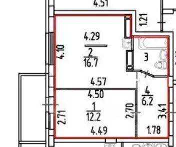 1-к кв. Пермский край, Пермь ул. Карпинского, 14 (39.2 м) - Фото 2