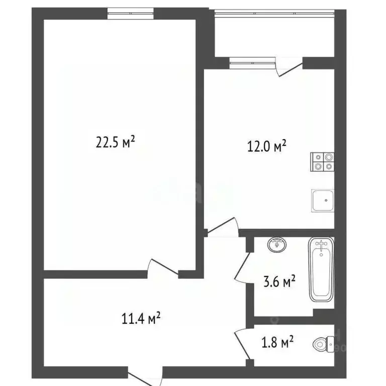 1-к кв. Воронежская область, Воронеж ул. Ворошилова, 1/5 (52.18 м) - Фото 2