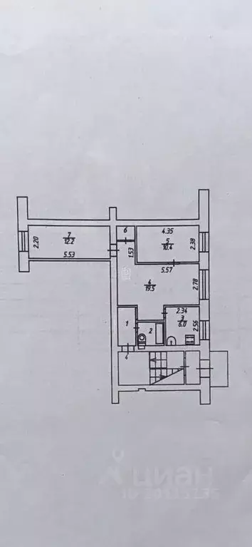 3-к кв. Калужская область, Калуга ул. Кутузова, 35/46 (55.2 м) - Фото 2