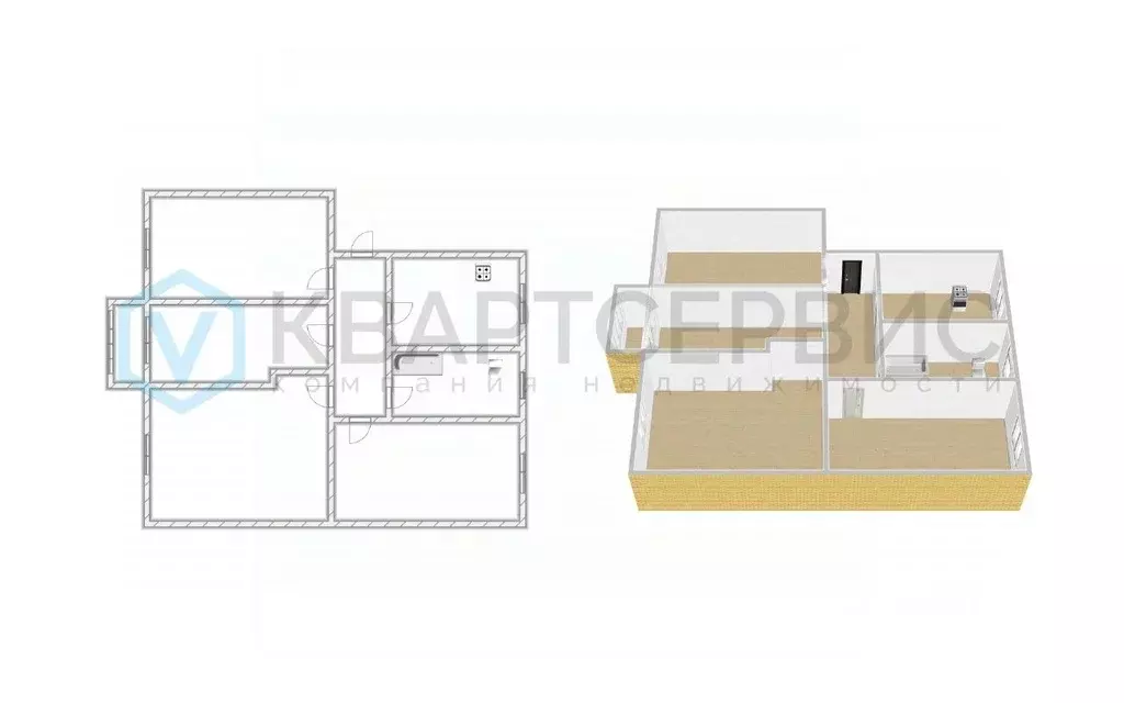 3-к кв. Омская область, Омск просп. Карла Маркса, 33 (77.6 м) - Фото 2