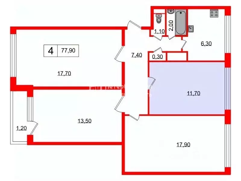 Комната Санкт-Петербург ул. Ольги Форш, 15К1 (11.7 м) - Фото 1