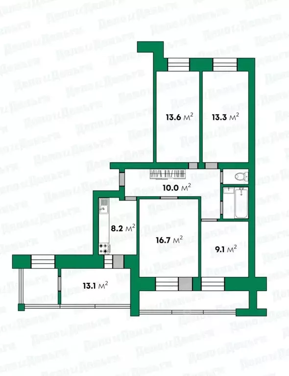 4-к кв. Кировская область, Киров Подгорная ул., 18а (76.0 м) - Фото 2