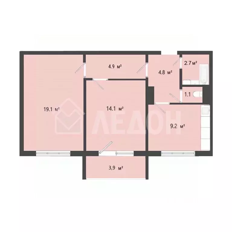 2-к кв. Омская область, Омск Заозерный мкр, ул. Сергея Тюленина, 4 ... - Фото 1