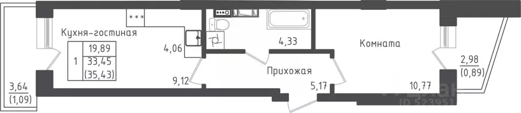 1-к кв. Московская область, Дмитровский городской округ, д. Рыбаки ... - Фото 0