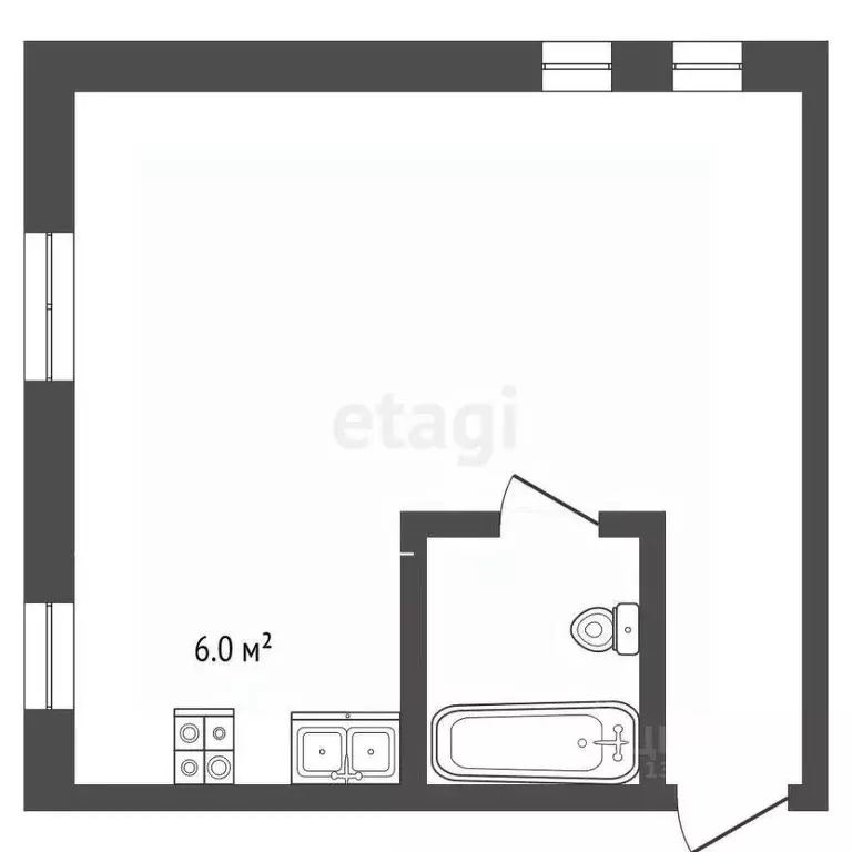 1-к кв. Томская область, Томск ул. Алексея Беленца, 5 (26.0 м) - Фото 2