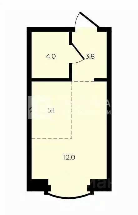 Студия Москва ул. Академика Королева, 21 (24.9 м) - Фото 2