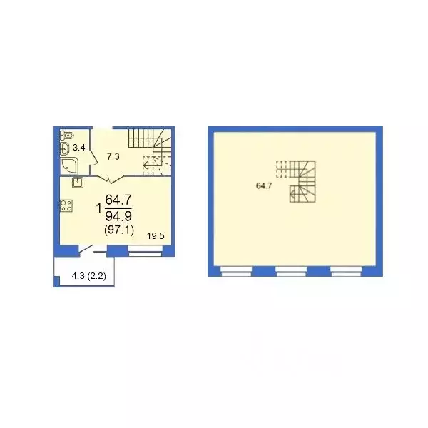 1-к кв. Вологодская область, Вологда Молодежная ул., 22 (99.3 м) - Фото 1