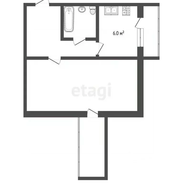 1-к кв. Севастополь ул. Адмирала Фадеева, 19 (35.0 м) - Фото 2