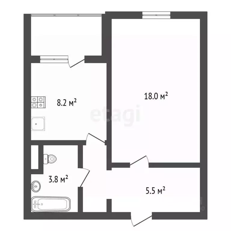 1-к кв. Воронежская область, Воронеж ул. Федора Тютчева, 93/3 (37.8 м) - Фото 1