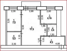 3-к. квартира, 43,1 м, 5/5 эт. - Фото 0