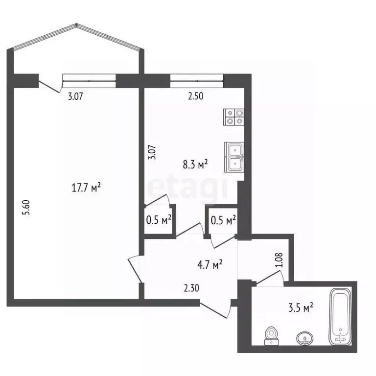1-к кв. Саха (Якутия), Якутск ул. Халтурина, 4 (34.7 м) - Фото 1