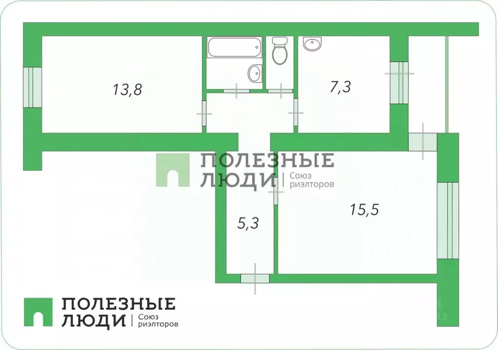 2-к кв. Ленинградская область, Сосновый Бор Молодежная ул., 19 (48.0 ... - Фото 2
