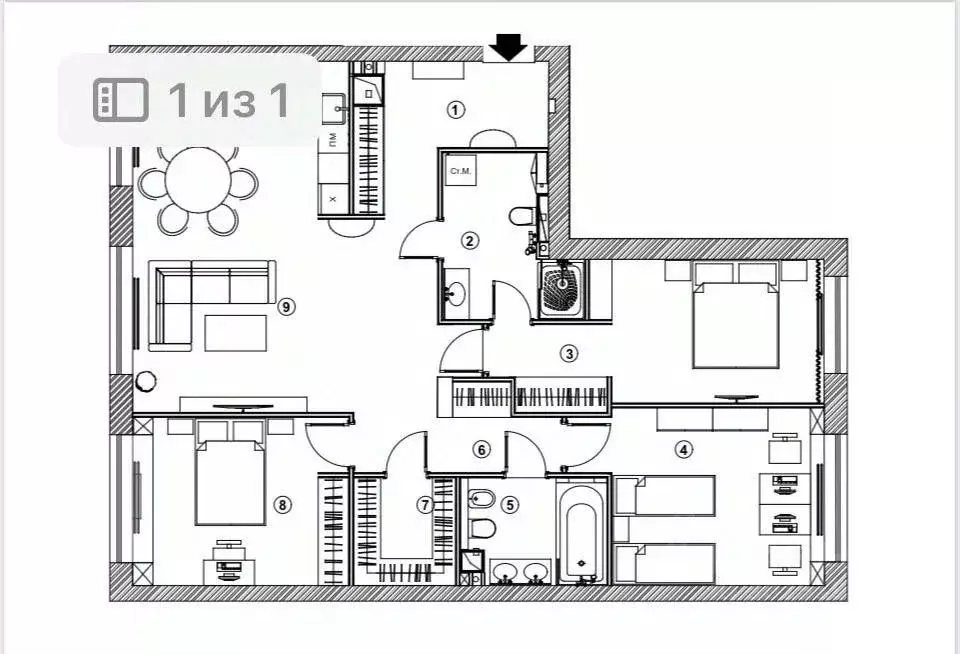 4-к кв. Москва Шелепихинская наб., 34к3зд7 (115.0 м) - Фото 2