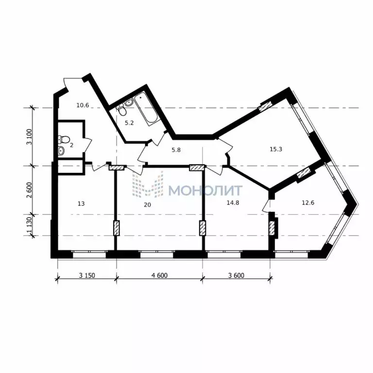 3-комнатная квартира: Нижний Новгород, улица Владимира Высоцкого, 1 ... - Фото 1