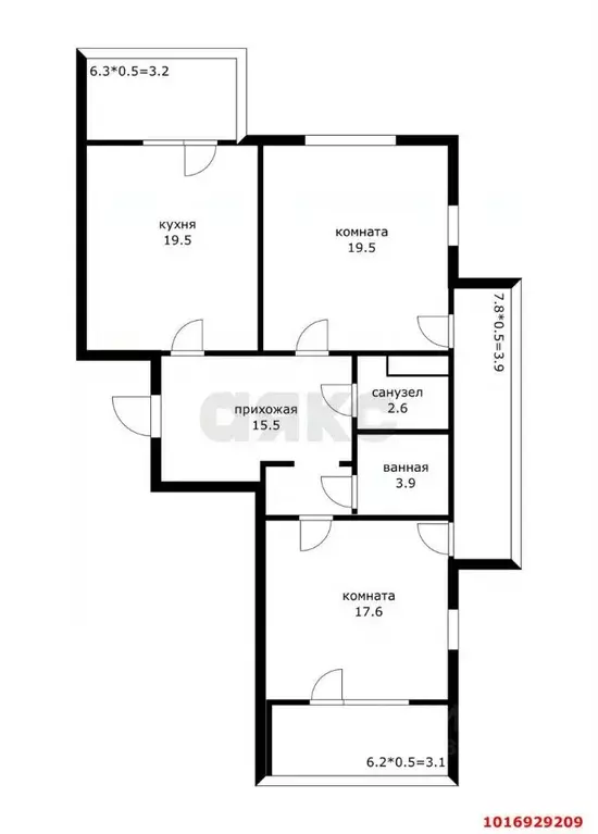 2-к кв. Краснодарский край, Краснодар Дальняя ул. (78.7 м) - Фото 2