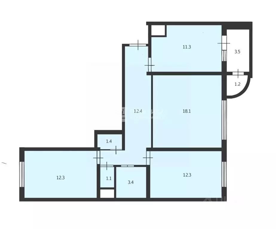 3-к кв. Московская область, Ленинский городской округ, Бутово пгт ... - Фото 2