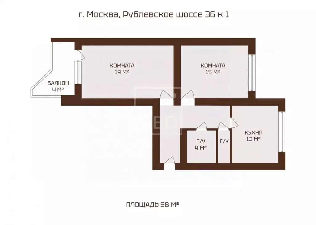 2-к кв. Москва Рублевское ш., 36К1 (58.0 м) - Фото 2