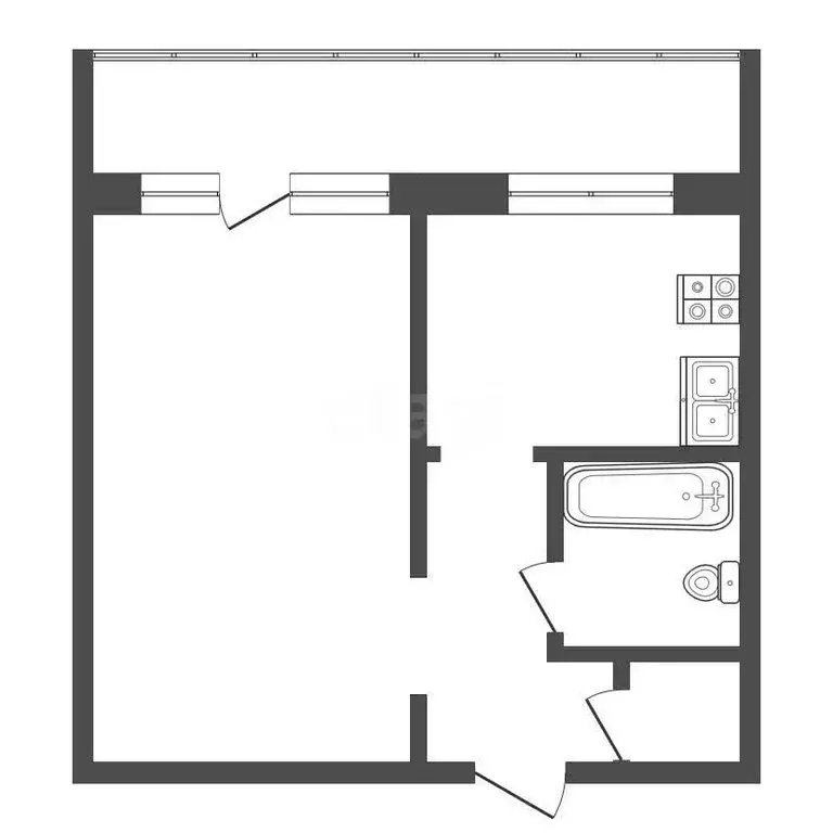 1-комнатная квартира: Тюмень, улица Республики, 239 (31 м) - Фото 0