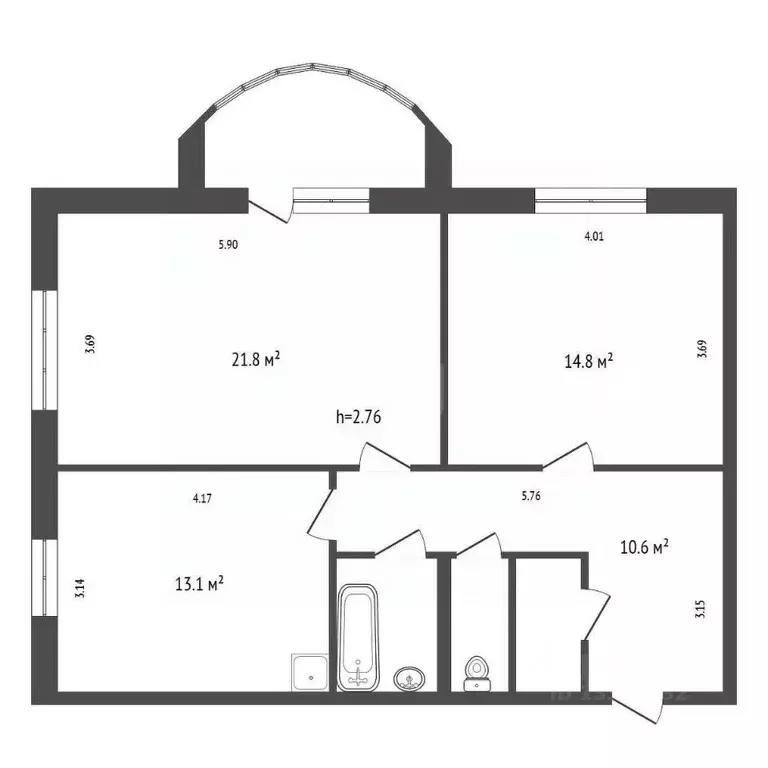 2-к кв. Красноярский край, Красноярск ул. Елены Стасовой, 40Л (66.4 м) - Фото 1