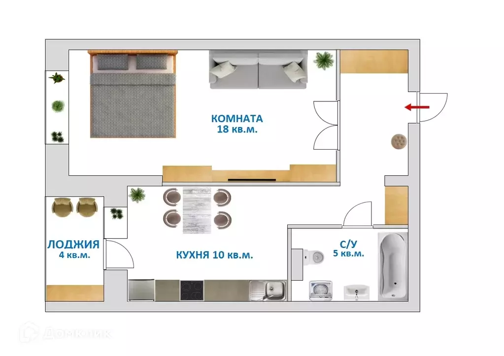 Продаётся 1-к квартира, 40 м - Фото 0