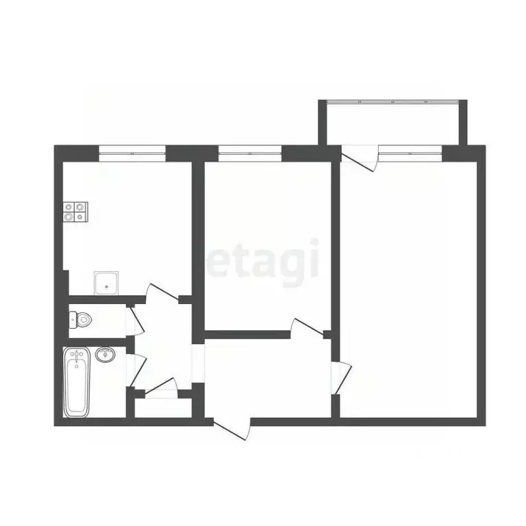 2-к кв. Иркутская область, Иркутск Академическая ул., 22 (48.6 м) - Фото 2