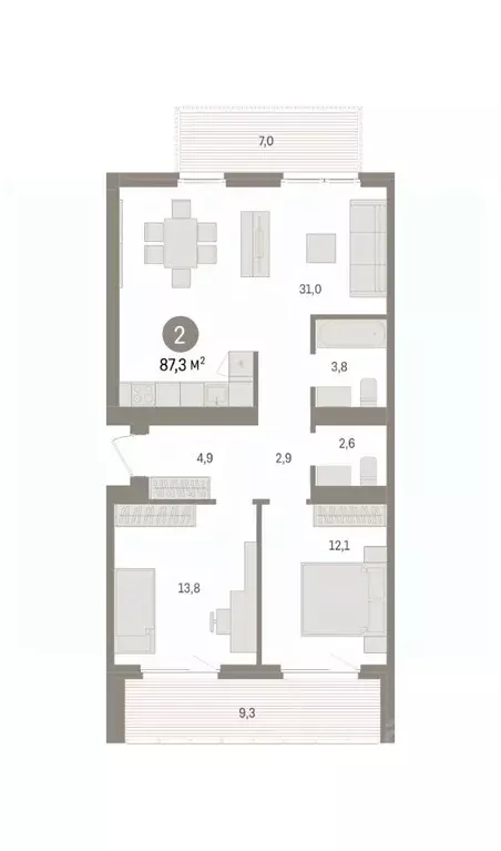 2-к кв. Новосибирская область, Новосибирский район, Краснообск рп, 3-й ... - Фото 2