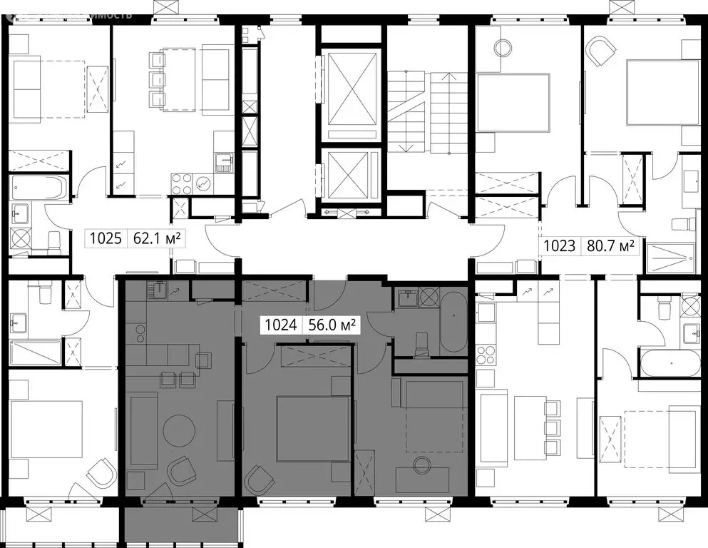 2-комнатная квартира: деревня Сапроново, микрорайон Купелинка, квартал ... - Фото 2