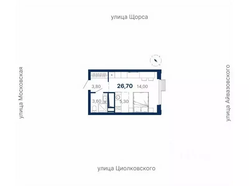 Студия Свердловская область, Екатеринбург ул. Московская, 249/2 (26.7 ... - Фото 0