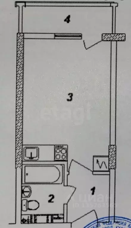 Студия Краснодарский край, Анапа Рождественская ул., 55к1 (26.3 м) - Фото 2