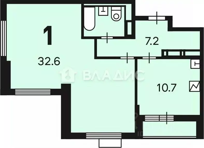 1-к кв. Москва ул. Мневники, 6А (54.4 м) - Фото 1
