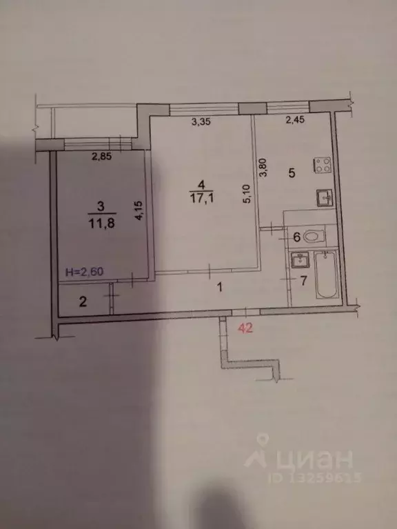 2-к кв. Волгоградская область, Волгоград ул. Елисеева, 15А (51.4 м) - Фото 2