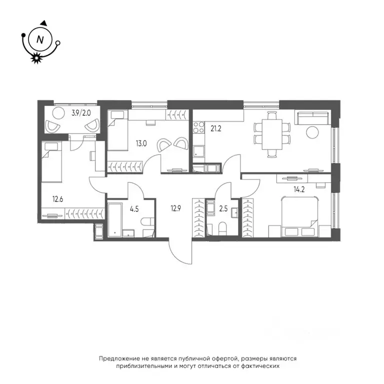 3-к кв. Омская область, Омск Зеленая река мкр, 13 (82.9 м) - Фото 0