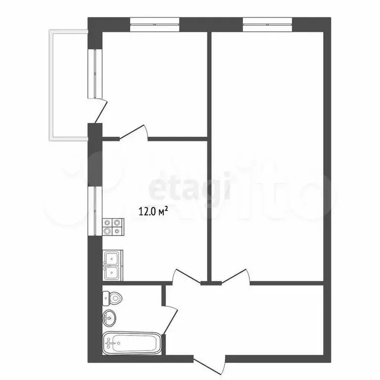 2-к. квартира, 47 м, 2/27 эт. - Фото 0