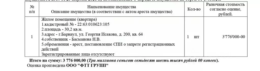 Свободной планировки кв. Алтайский край, Барнаул ул. Георгия Исакова, ... - Фото 1