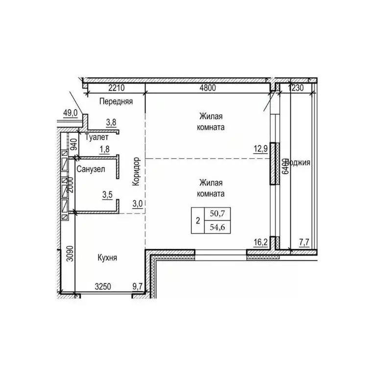 2-к кв. Приморский край, Владивосток На Черняховского жилой квартал,  ... - Фото 2