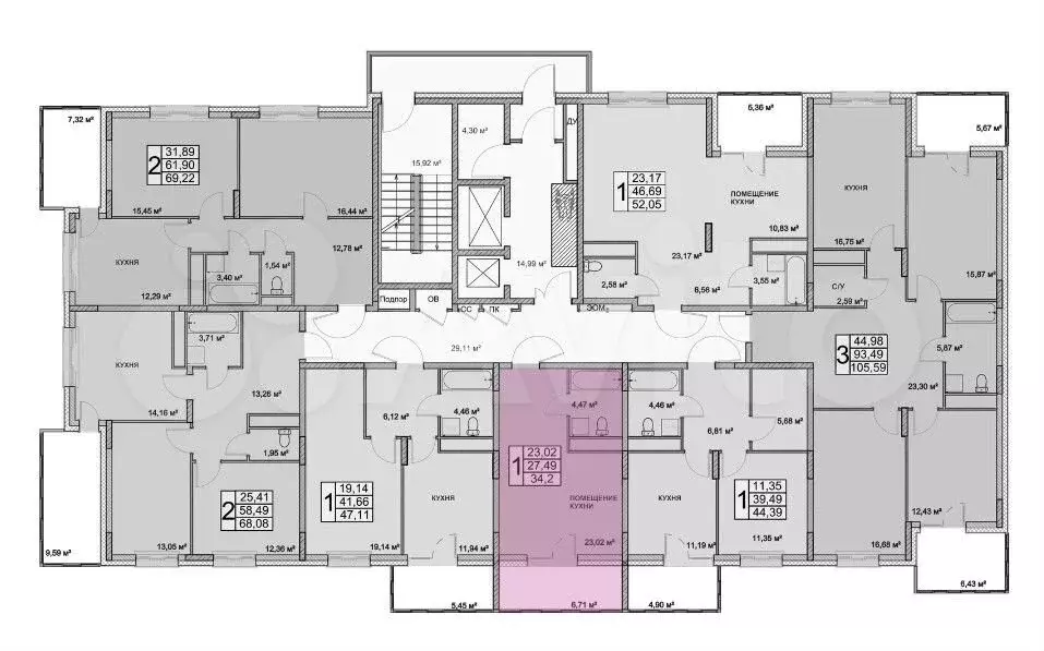Квартира-студия, 34,2 м, 14/18 эт. - Фото 1