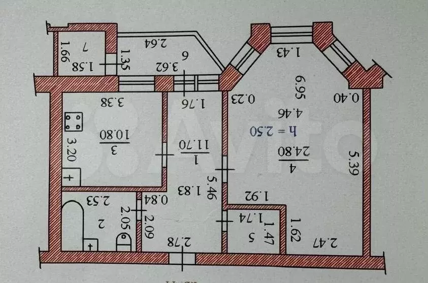 1-к. квартира, 62,2 м, 2/6 эт. - Фото 0