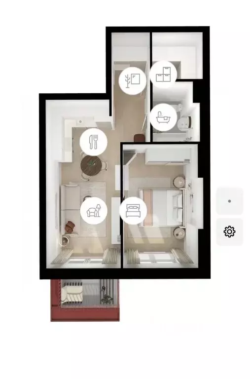 1-к кв. Московская область, Красногорск городской округ, пос. ... - Фото 2