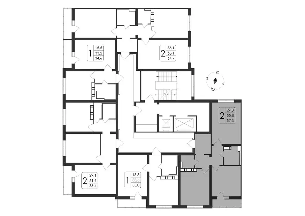 2-комнатная квартира: Воронеж, улица Шишкова, 140Б/21 (57.3 м) - Фото 0