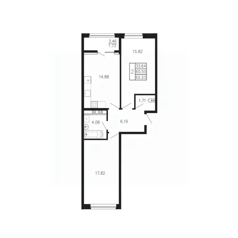 2-к кв. Крым, Феодосия муниципальный округ, Приморский пгт Просторы ... - Фото 1