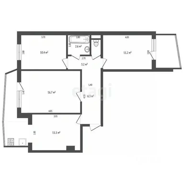 3-к кв. Краснодарский край, Геленджик городской округ, с. Дивноморское ... - Фото 2