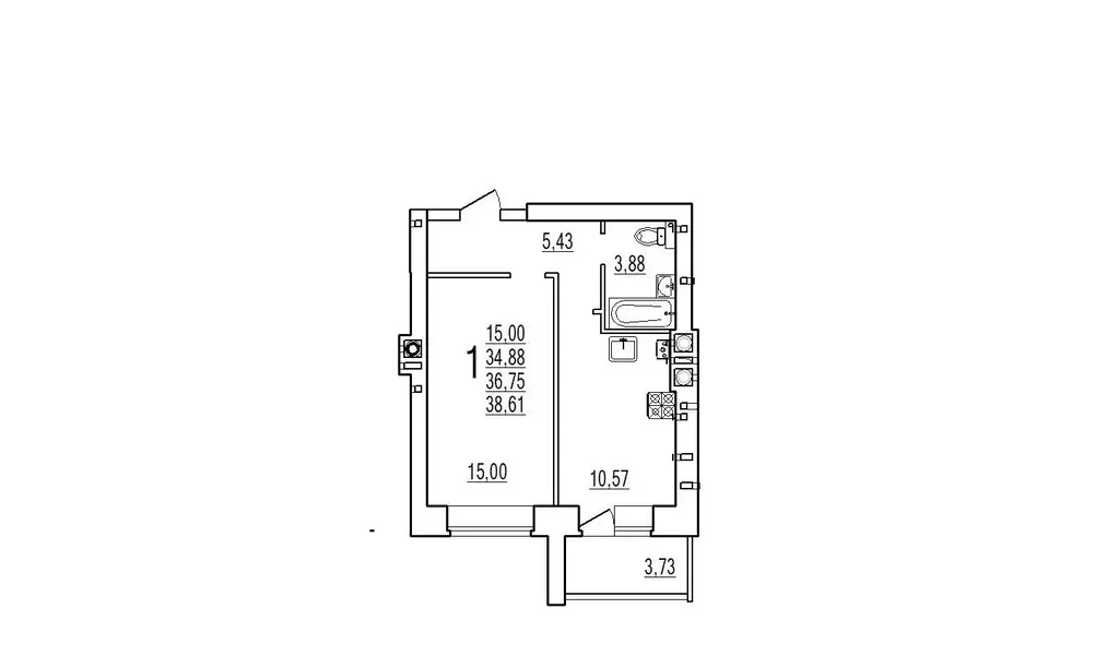 Продаётся 1-к квартира, 36.75 м - Фото 0