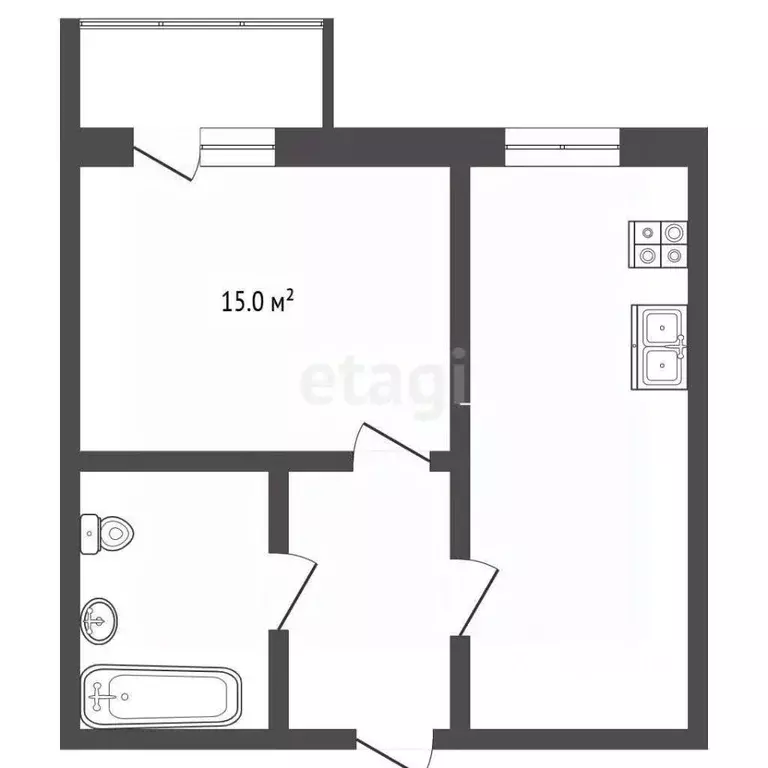 1-к кв. Ростовская область, Батайск ул. Урицкого, 5 (43.9 м) - Фото 1