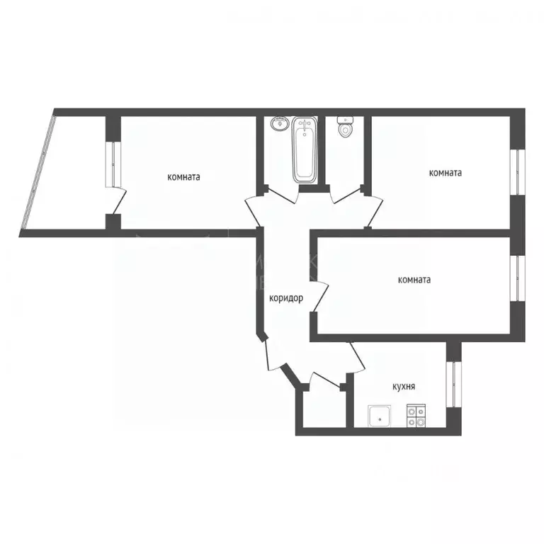 3-к кв. Тюменская область, Тюмень Одесская ул., 38 (67.0 м) - Фото 1