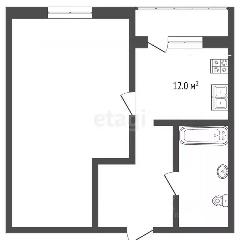 1-к кв. Ростовская область, Аксай ул. Суворова, 21/32к2 (34.0 м) - Фото 2