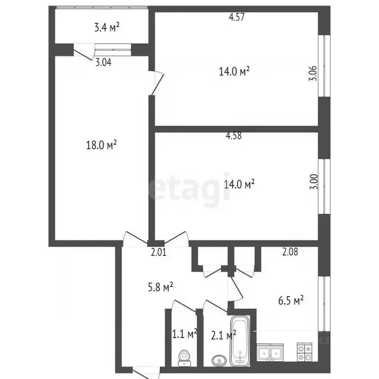 3-к кв. Мордовия, Лямбирский район, с. Александровка ул. Долганова, 7 ... - Фото 2