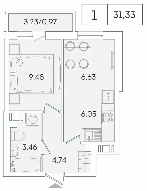 1-комнатная квартира: Мурино, Графская улица, 6к4 (30.3 м) - Фото 0
