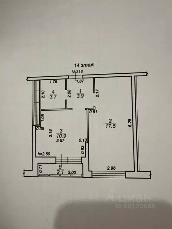 1-к кв. Тверская область, Тверь ул. С.Я. Лемешева, 6 (38.1 м) - Фото 2